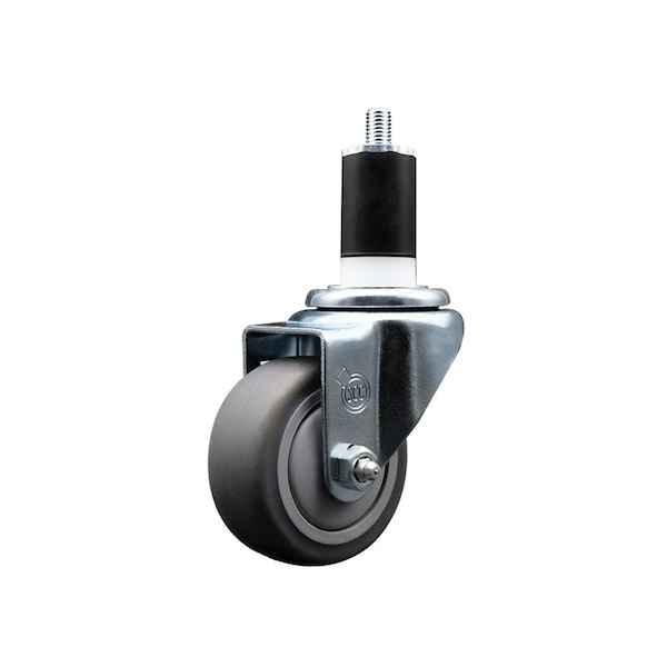 Service Caster 3'' SS Thermoplastic Rubber Wheel Swivel 1-1/2'' Expanding Stem Caster SCC-SSEX20S314-TPRB-112 - main